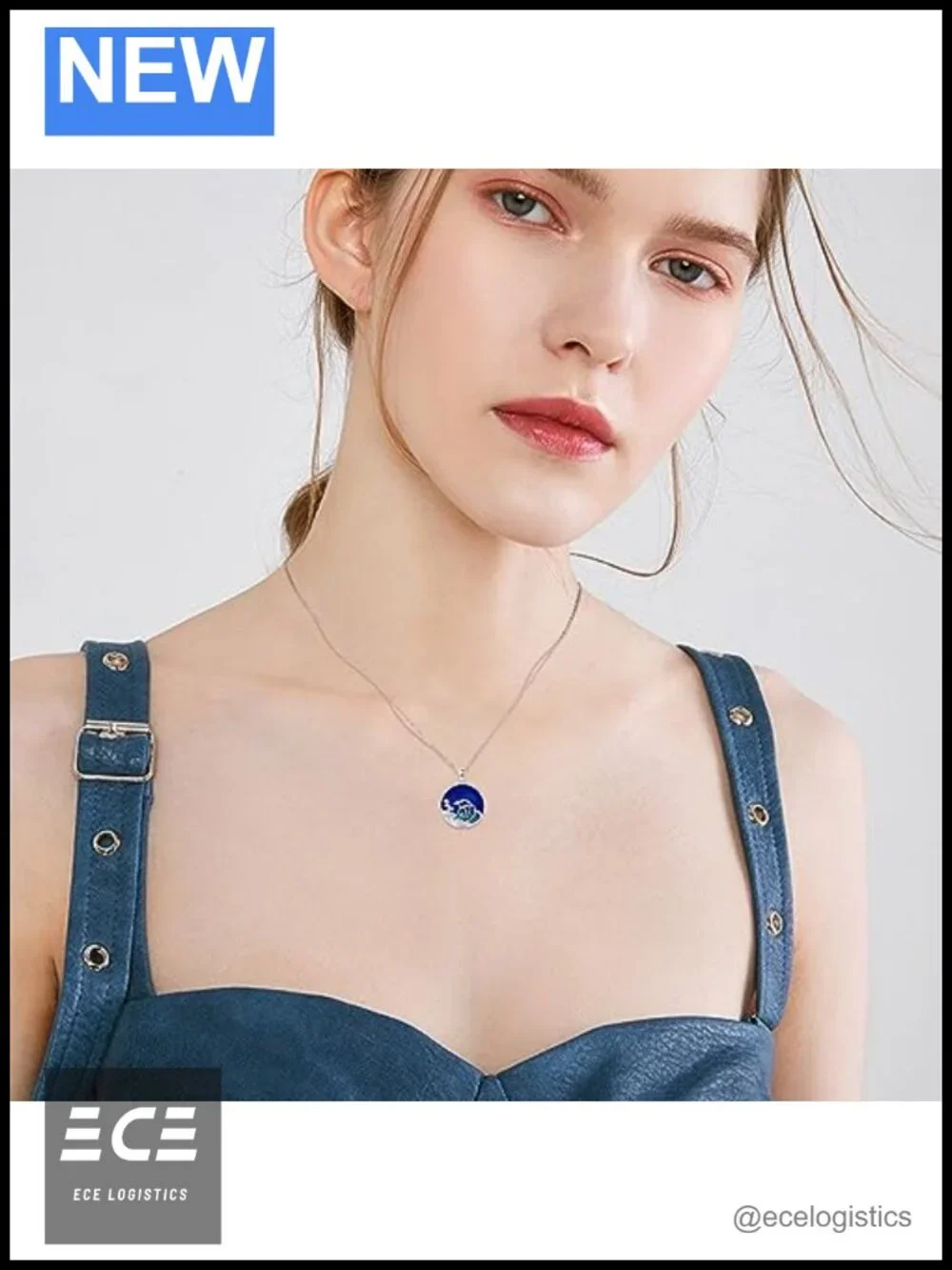 925 Sterling Silver Ocean Wave Necklace Women Hypoallergenic
